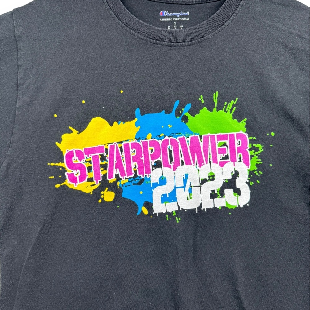 Champion Mens Starpower 2023 World Wide Tour Graphic Print T-Shirt Black Small - Picture 2 of 8